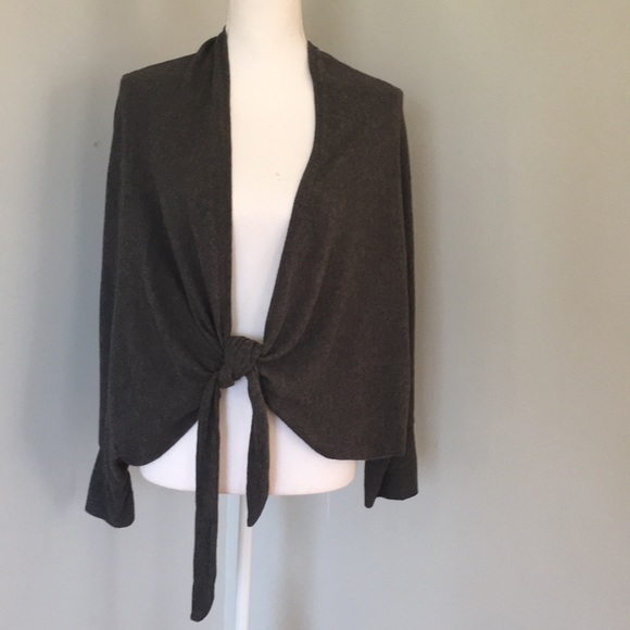 Grade & Gather Sweaters - NWT GRADE & GATHER charcoal grey front tie sweater